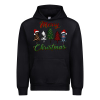 Black merry christmas trees Urban Hoodie - RanaPortraitStore