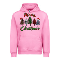 Fuchsia Pink merry christmas trees Urban Hoodie - RanaPortraitStore