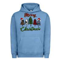 Pigment Pebble Blue merry christmas trees Urban Hoodie - RanaPortraitStore