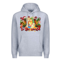 Heather Grey joy to the world Premium Hoodie - texasbilliewilder