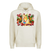 Oatmeal Heather joy to the world Premium Hoodie - texasbilliewilder