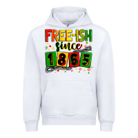 White Free-ish since 1865 Urban Hoodie - Zillion Design Studio