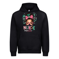 Black afro messy bun nurse life Urban Hoodie - texasbilliewilder