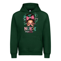 Forest Green afro messy bun nurse life Urban Hoodie - texasbilliewilder