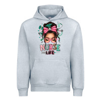 Heather Grey afro messy bun nurse life Urban Hoodie - texasbilliewilder