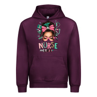 Mauve Wine afro messy bun nurse life Urban Hoodie - texasbilliewilder