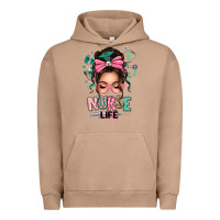 Pigment Burro afro messy bun nurse life Urban Hoodie - texasbilliewilder