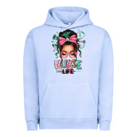 Pigment Grape Ice afro messy bun nurse life Urban Hoodie - texasbilliewilder
