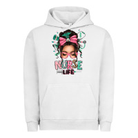 Pigment Lunar Rock afro messy bun nurse life Urban Hoodie - texasbilliewilder