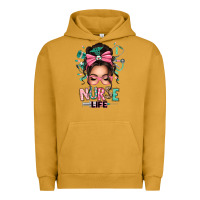 Pigment Peanut Butter afro messy bun nurse life Urban Hoodie - texasbilliewilder