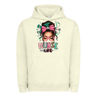 Pigment Pistachio afro messy bun nurse life Urban Hoodie - texasbilliewilder