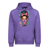 Tulip afro messy bun nurse life Urban Hoodie - texasbilliewilder