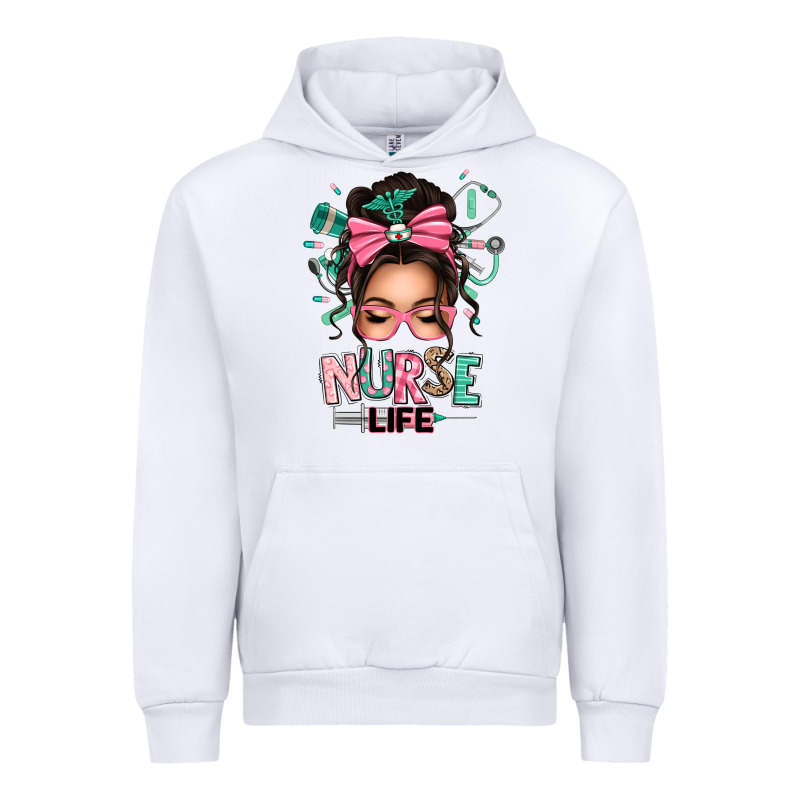 Afro Messy Bun Nurse Life Urban Hoodie by texasbilliewilder | Teevron