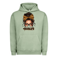 Pigment Oil Green caucasian leopard messy bun mom life Urban Hoodie - texasbilliewilder