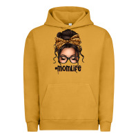 Pigment Peanut Butter caucasian leopard messy bun mom life Urban Hoodie - texasbilliewilder