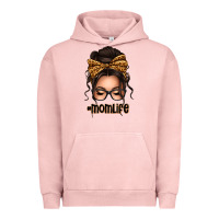 Pigment Salmon caucasian leopard messy bun mom life Urban Hoodie - texasbilliewilder