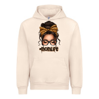 Sandshell caucasian leopard messy bun mom life Urban Hoodie - texasbilliewilder