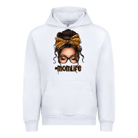White caucasian leopard messy bun mom life Urban Hoodie - texasbilliewilder