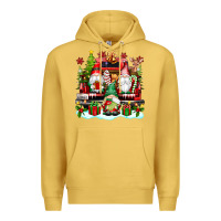 Antique Gold christmas gnome truck Premium Hoodie - texasbilliewilder
