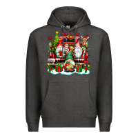 Charcoal Heather christmas gnome truck Premium Hoodie - texasbilliewilder
