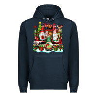 Navy christmas gnome truck Premium Hoodie - texasbilliewilder