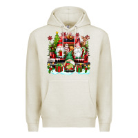 Oatmeal Heather christmas gnome truck Premium Hoodie - texasbilliewilder