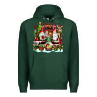 Sports Green christmas gnome truck Premium Hoodie - texasbilliewilder