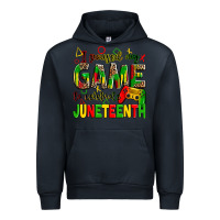 Navy I paused my game to celebrate Juneteenth Urban Hoodie - Zillion Design Studio