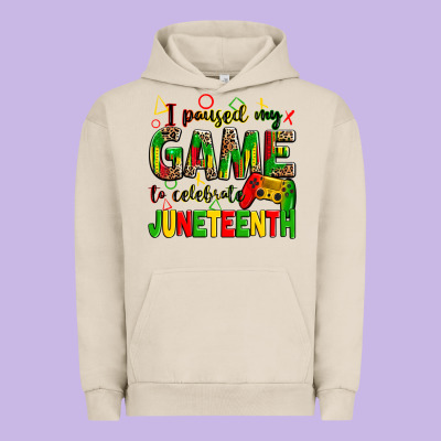 I Paused My Game To Celebrate Juneteenth Urban Hoodie Designed By Zillion Design Studio