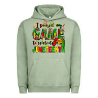 Pigment Oil Green I paused my game to celebrate Juneteenth Urban Hoodie - Zillion Design Studio