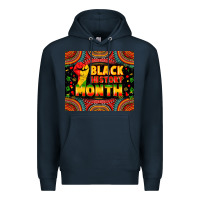 Navy Black History Month Premium Hoodie - Zillion Design Studio
