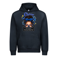 Navy cheer mom messy bun Urban Hoodie - texasbilliewilder