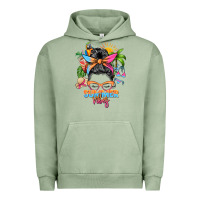 Pigment Oil Green summer vibes messy bun Urban Hoodie - Zillion Design Studio