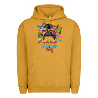 Pigment Peanut Butter summer vibes messy bun Urban Hoodie - Zillion Design Studio
