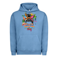 Pigment Pebble Blue summer vibes messy bun Urban Hoodie - Zillion Design Studio