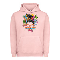 Pigment Salmon summer vibes messy bun Urban Hoodie - Zillion Design Studio