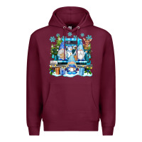 Burgundy snowman gnome truck Premium Hoodie - texasbilliewilder