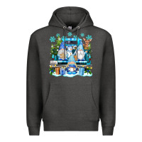 Charcoal Heather snowman gnome truck Premium Hoodie - texasbilliewilder