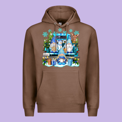 Snowman Gnome Truck Premium Hoodie Designed By Texasbilliewilder