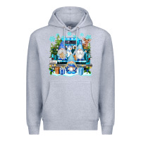 Heather Grey snowman gnome truck Premium Hoodie - texasbilliewilder