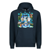 Navy snowman gnome truck Premium Hoodie - texasbilliewilder
