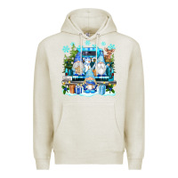 Oatmeal Heather snowman gnome truck Premium Hoodie - texasbilliewilder
