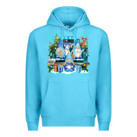 Ocean Blue snowman gnome truck Premium Hoodie - texasbilliewilder