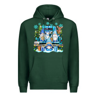 Sports Green snowman gnome truck Premium Hoodie - texasbilliewilder