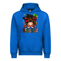 Cobalt christmas believe afro messy bun Urban Hoodie - texasbilliewilder
