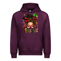 Mauve Wine christmas believe afro messy bun Urban Hoodie - texasbilliewilder