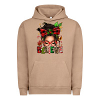 Pigment Burro christmas believe afro messy bun Urban Hoodie - texasbilliewilder