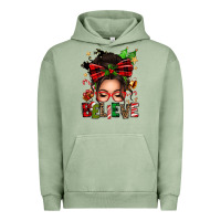 Pigment Oil Green christmas believe afro messy bun Urban Hoodie - texasbilliewilder