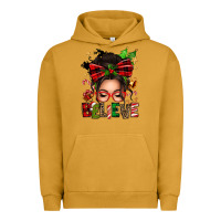 Pigment Peanut Butter christmas believe afro messy bun Urban Hoodie - texasbilliewilder