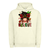 Pigment Pistachio christmas believe afro messy bun Urban Hoodie - texasbilliewilder